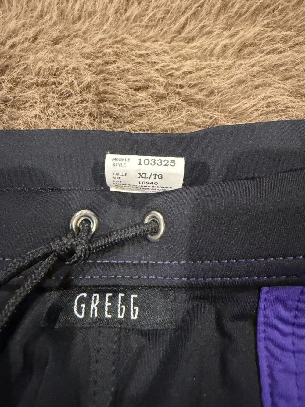 Gregg Homme Men's Swim Brief Size XL Black and Purple Like New